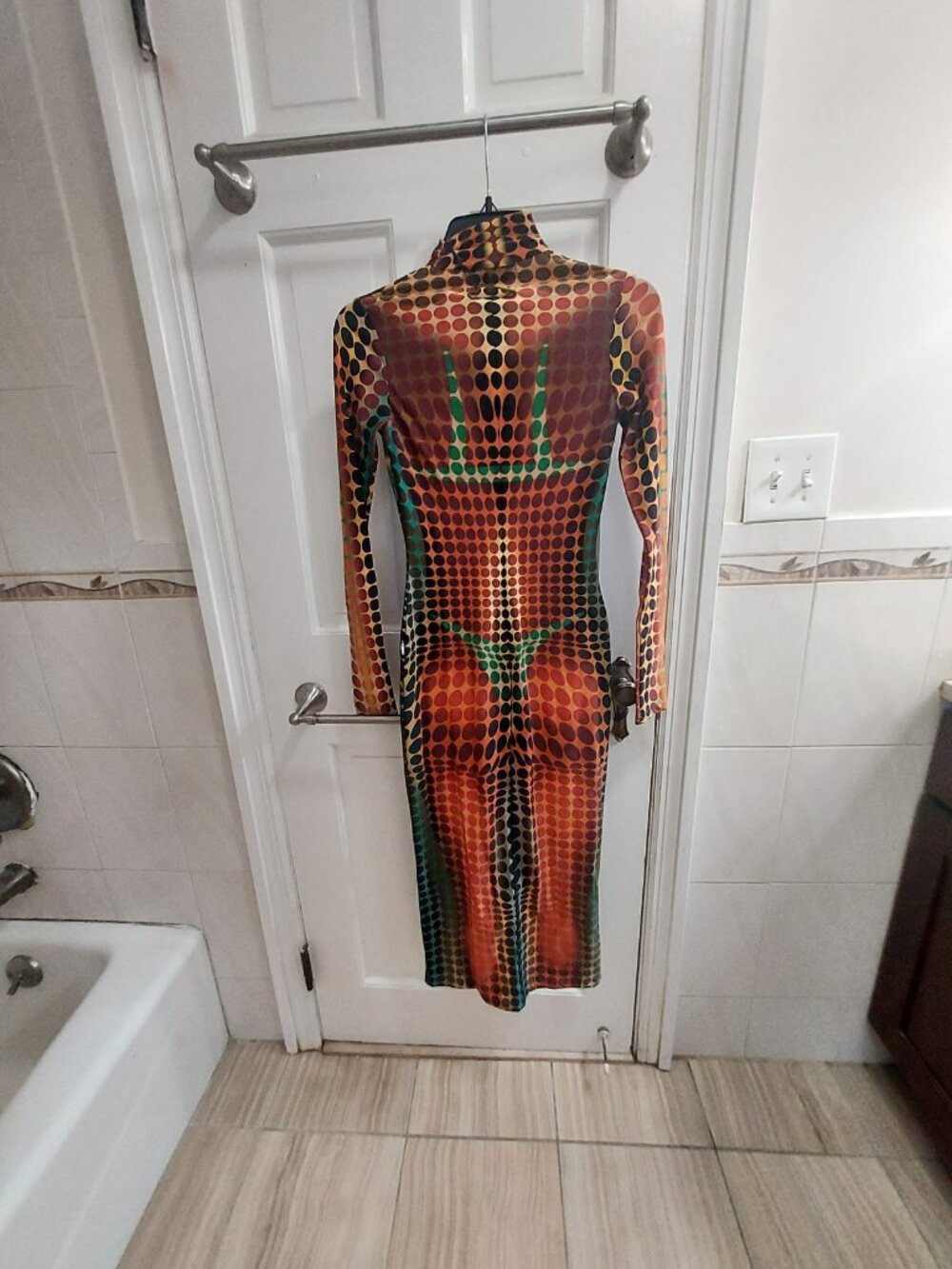Jean Paul Gaultier High Neck Zip Up Midi Illusion Dress - Picture 8 of 10